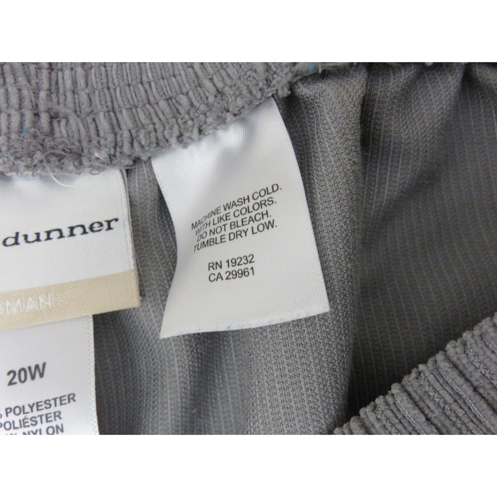 Alfred Dunner Woman Gray Corduroy Pull On Pants Plus‎ Size 20W Straight Elastic - Picture 6 of 10